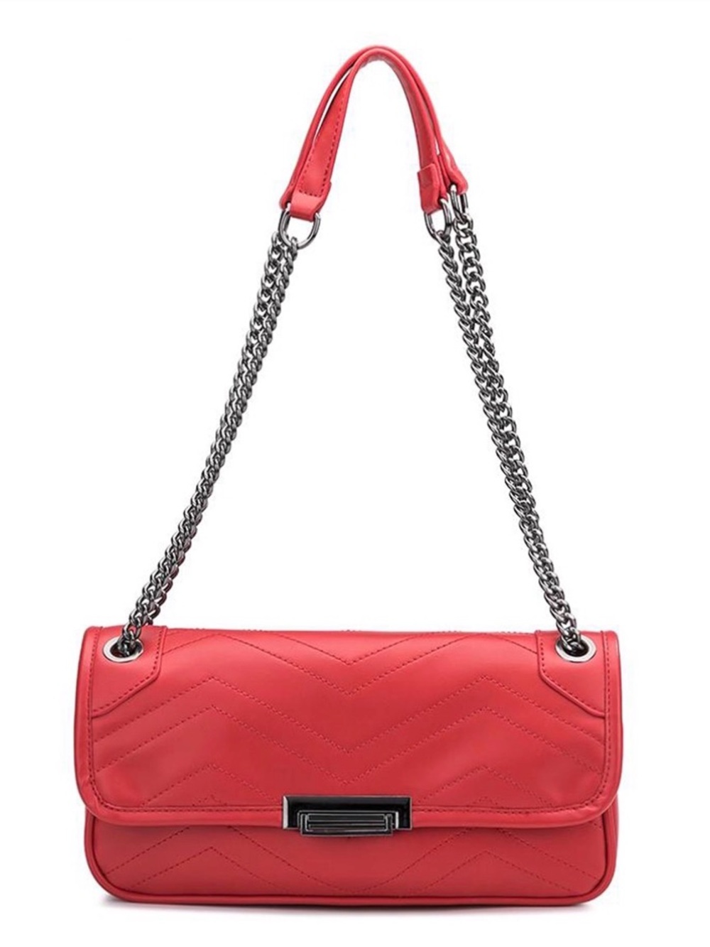Melie Bianco•Andie Red Quilted Chain Shoulder or Crossbody Bag